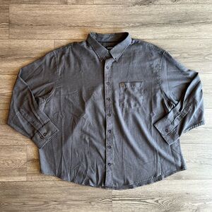 Izod Men’s Dark Gray Button Down Shirt with Chest Pocket 3XL